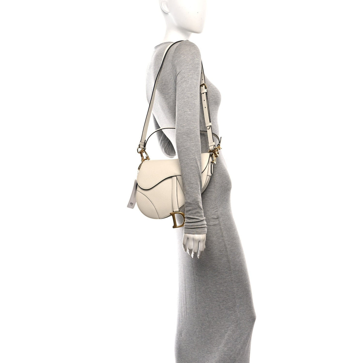 Grained Calfskin Saddle Bag With Strap Latte wholesalehk.shop