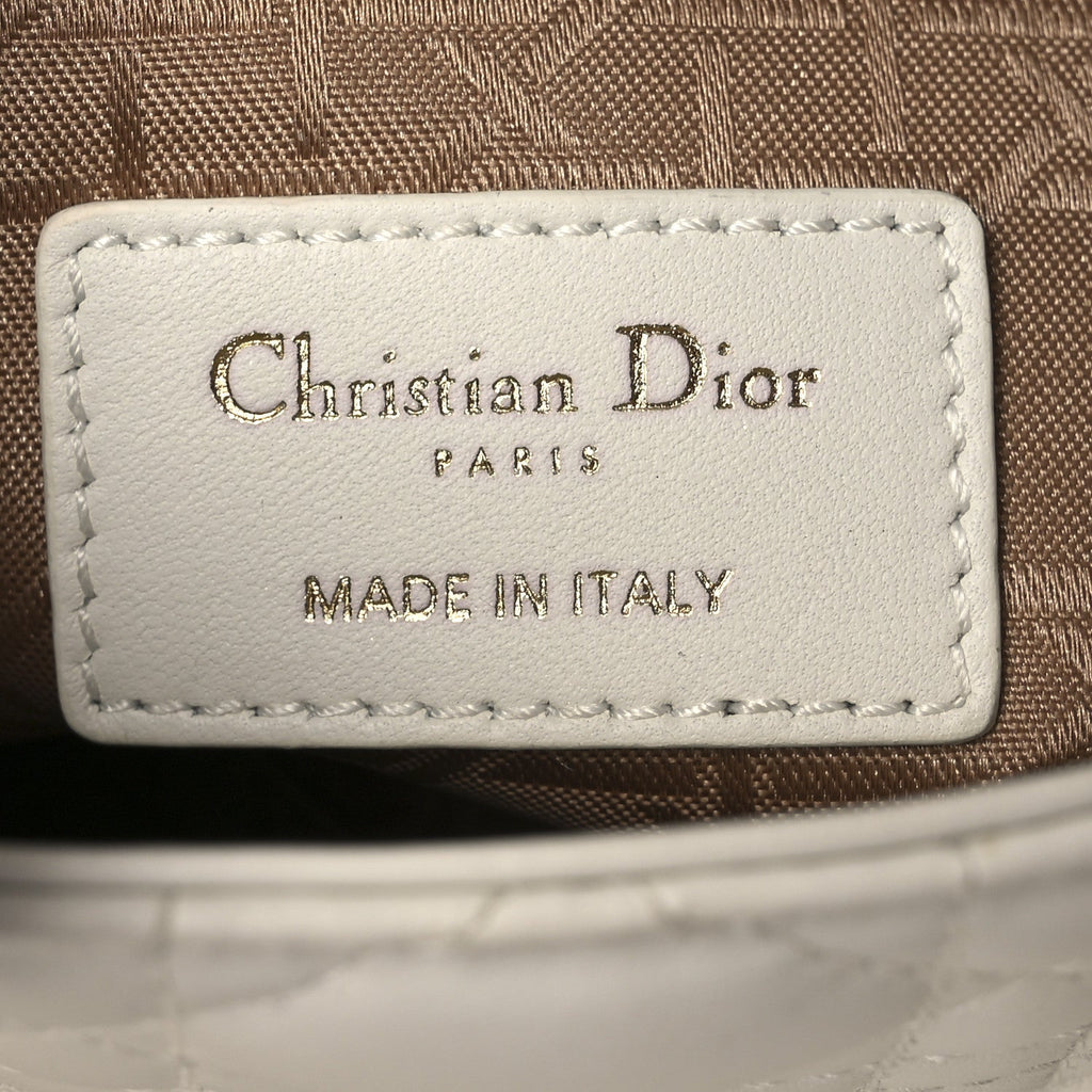 Lambskin Cannage Mini Lady Dior White wholesalehk.shop