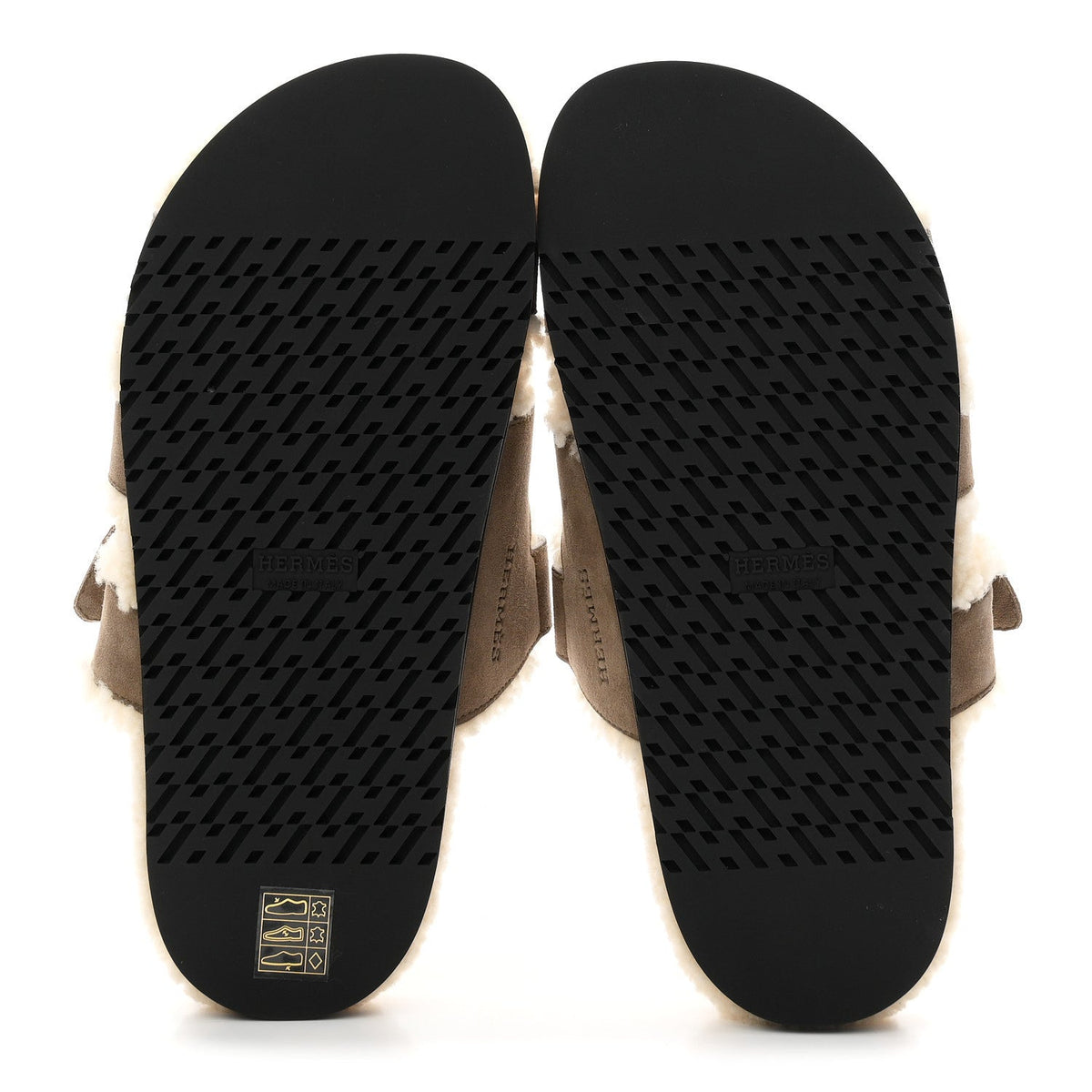 Suede Goatskin Woolskin Womens Chypre Sandals 38.5 Etoupe wholesalehk.shop