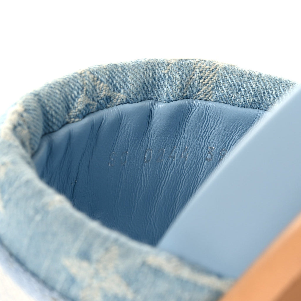 Monogram Denim LV Bliss Womens Comfort Mules 39 Turquoise £¨ Direct shipment via from wholesalehk.shop