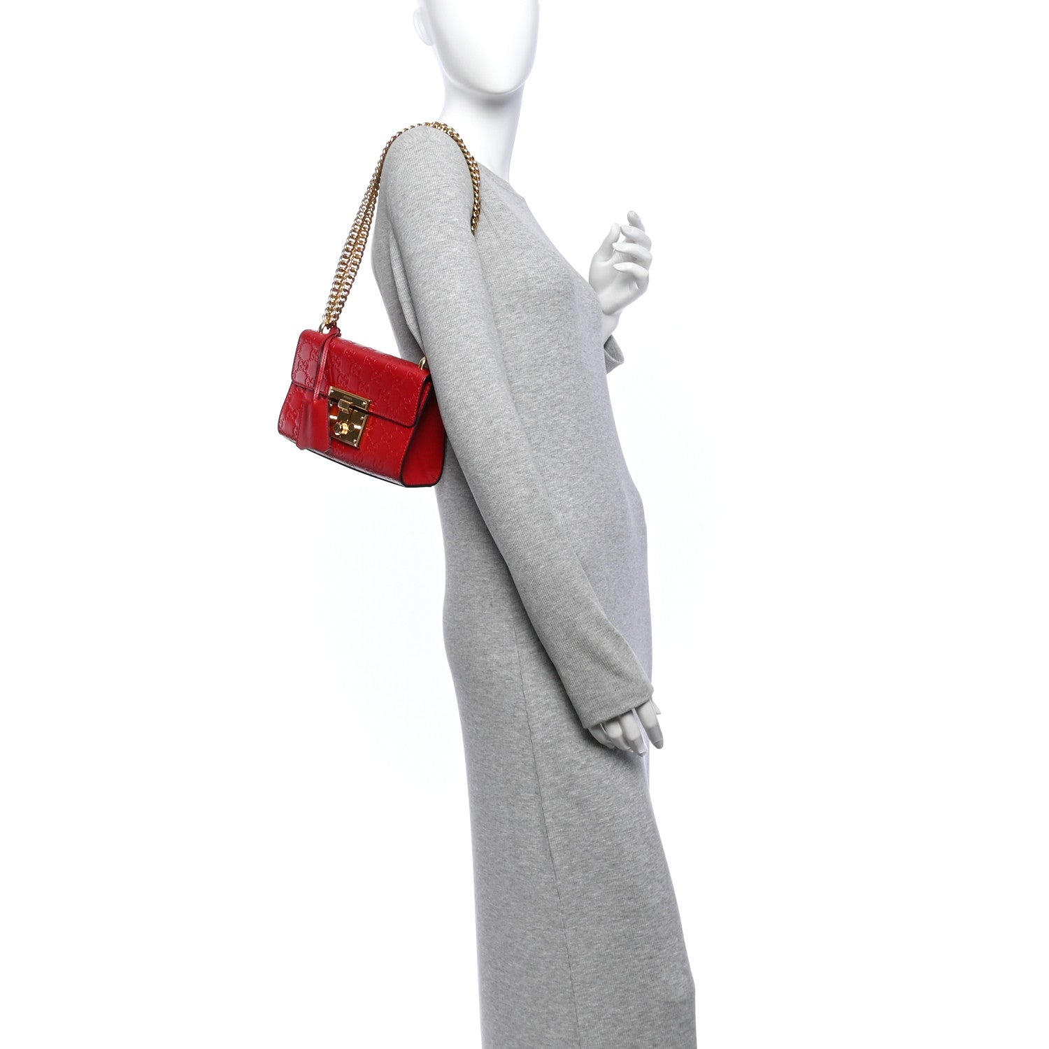 Guccissima Small Padlock Shoulder Bag Hibiscus Red £¨ Direct shipment via from wholesalehk.shop
