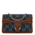 New Denim GG Monogram Dollar Calfskin Enamel Super Mini Dionysus Shoulder Bag Blue Tea Cuir Epilog Electric Blue wholesalehk.shop