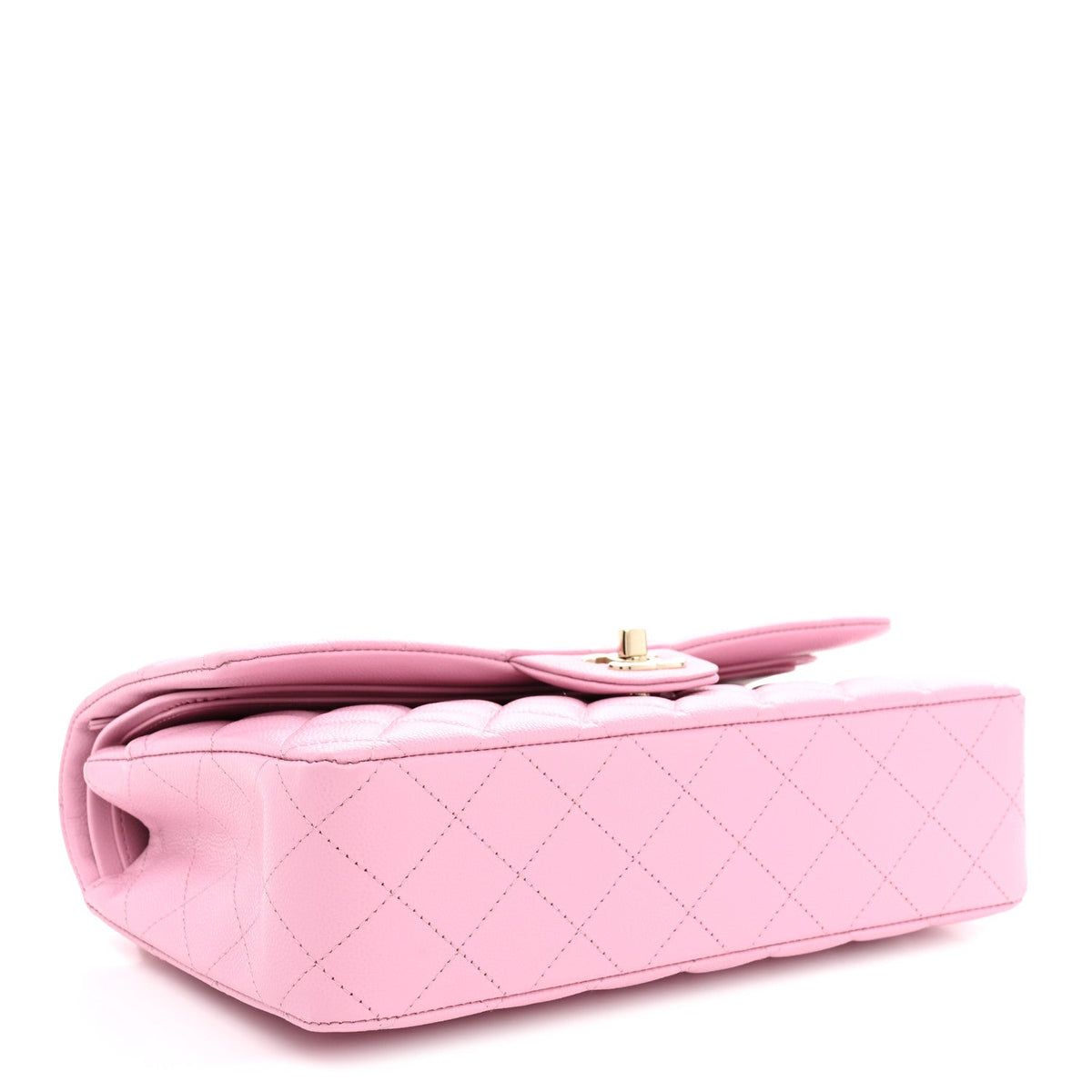 Caviar Quilted Medium Double Flap Light Pink wholesalehk.shop