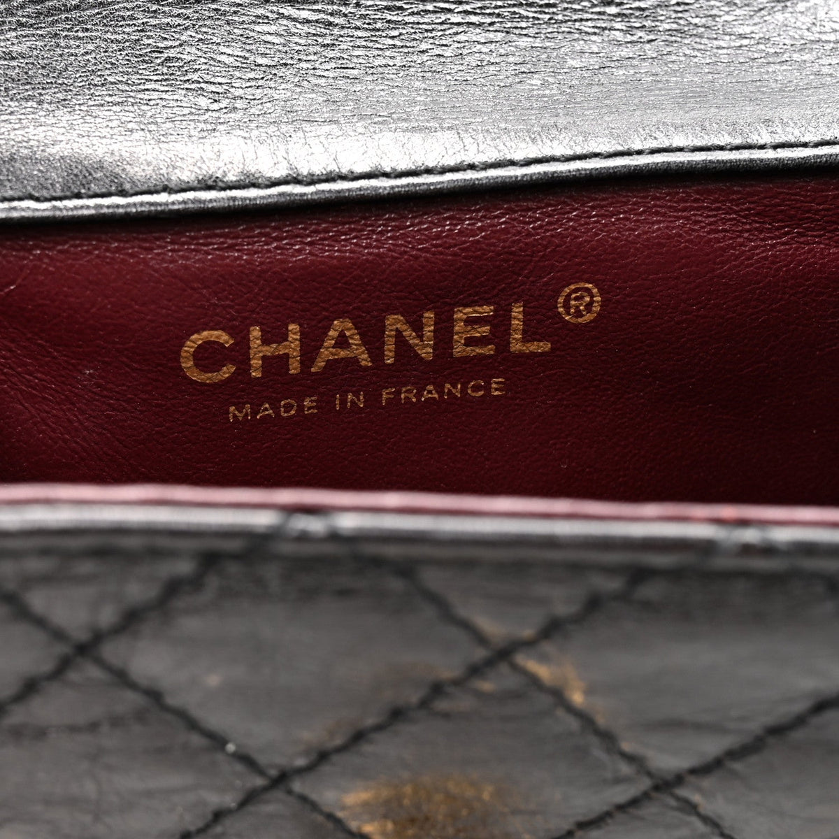Glazed Calfskin Quilted Reissue Double Flap Clutch Black wholesalehk.shop