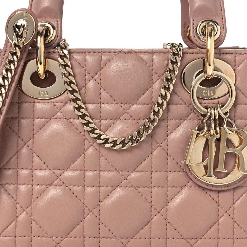 Lambskin Cannage Mini Lady Dior Blush wholesalehk.shop