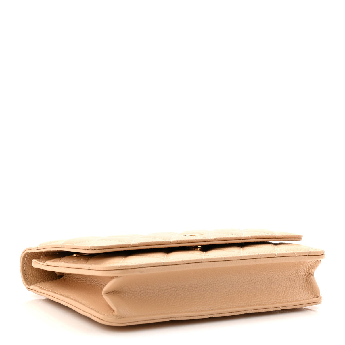 Caviar Quilted Wallet on Chain WOC Beige wholesalehk.shop