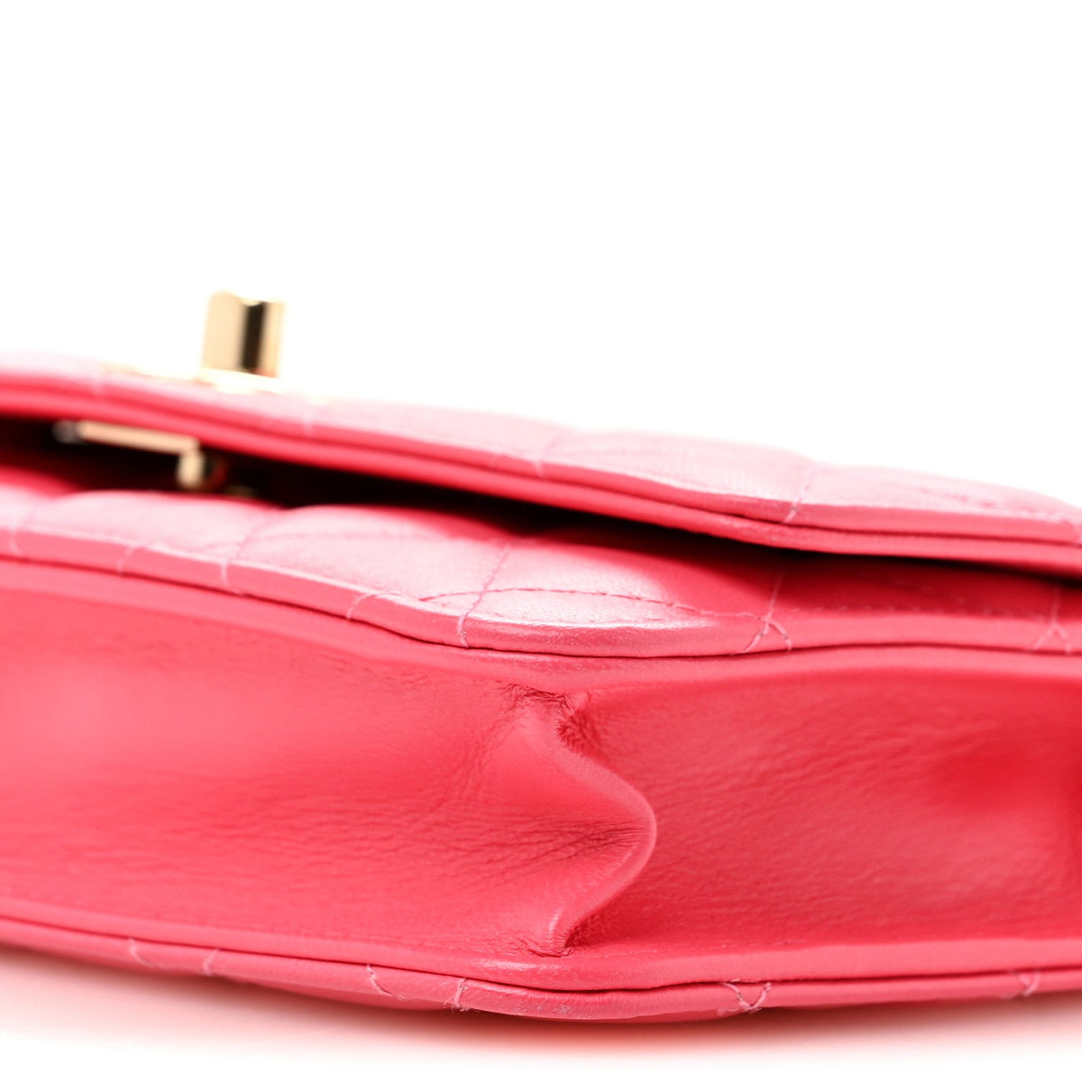 Lambskin Quilted Trendy CC Wallet On Chain WOC Pink wholesalehk.shop
