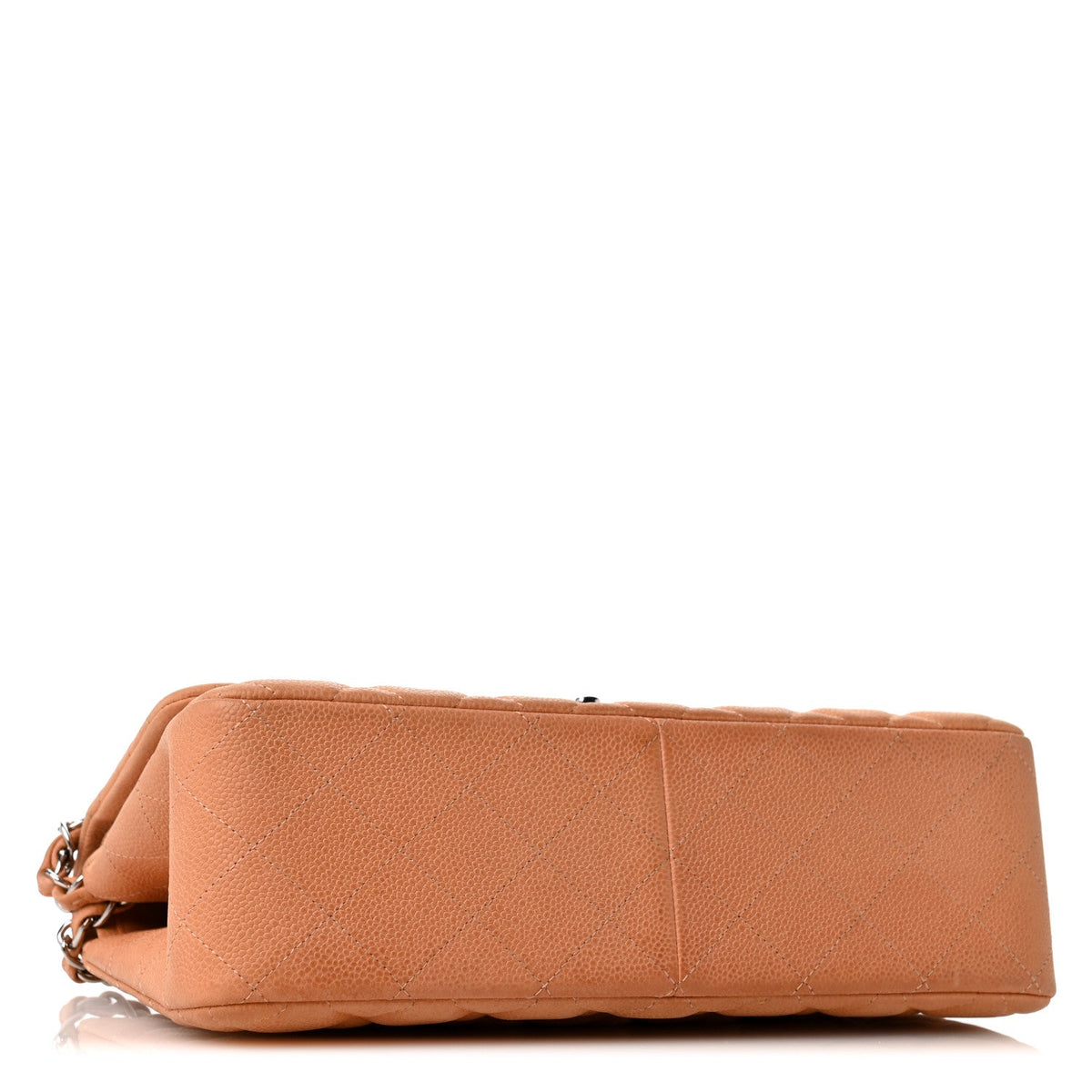 Iridescent Caviar Quilted Jumbo Double Flap Dark Beige wholesalehk.shop