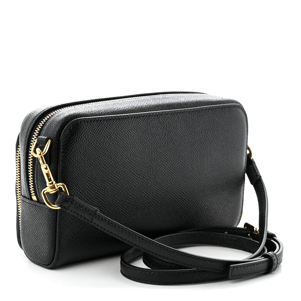 Grained Calfskin Caro Double Pouch Black wholesalehk.shop