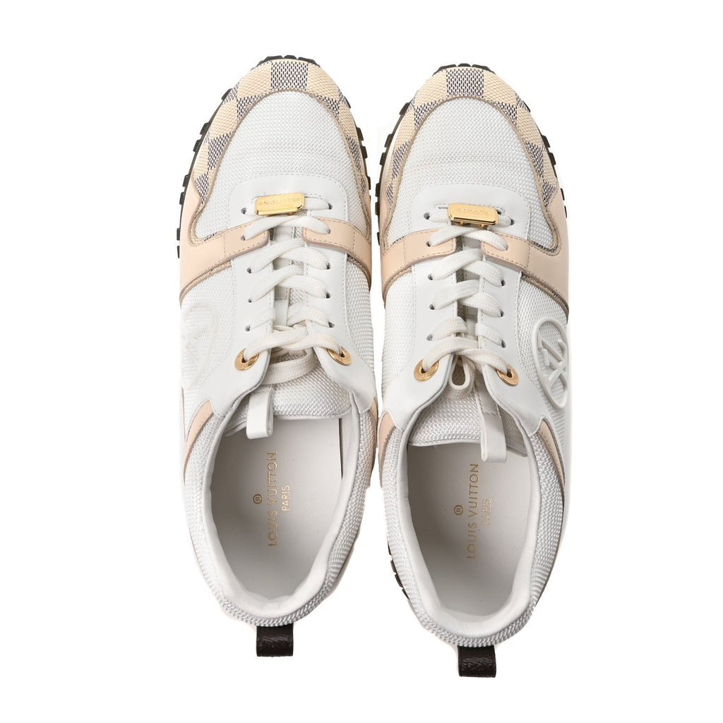 Calfskin Damier Azur Run Away Sneakers 39 White £¨ Direct shipment via from wholesalehk.shop