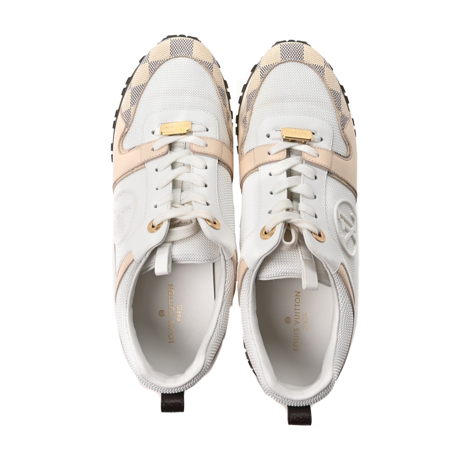 Calfskin Damier Azur Run Away Sneakers 39 White £¨ Direct shipment via from wholesalehk.shop