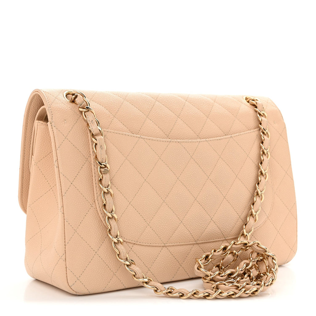 Caviar Quilted Jumbo Double Flap Beige Clair wholesalehk.shop