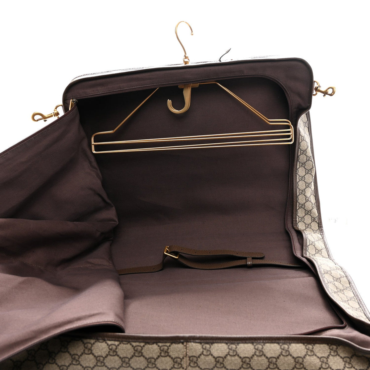 GG Supreme Monogram Textured Dollar Calfskin Web Ophidia Savoy Garment Bag Beige Ebony New Acero wholesalehk.shop