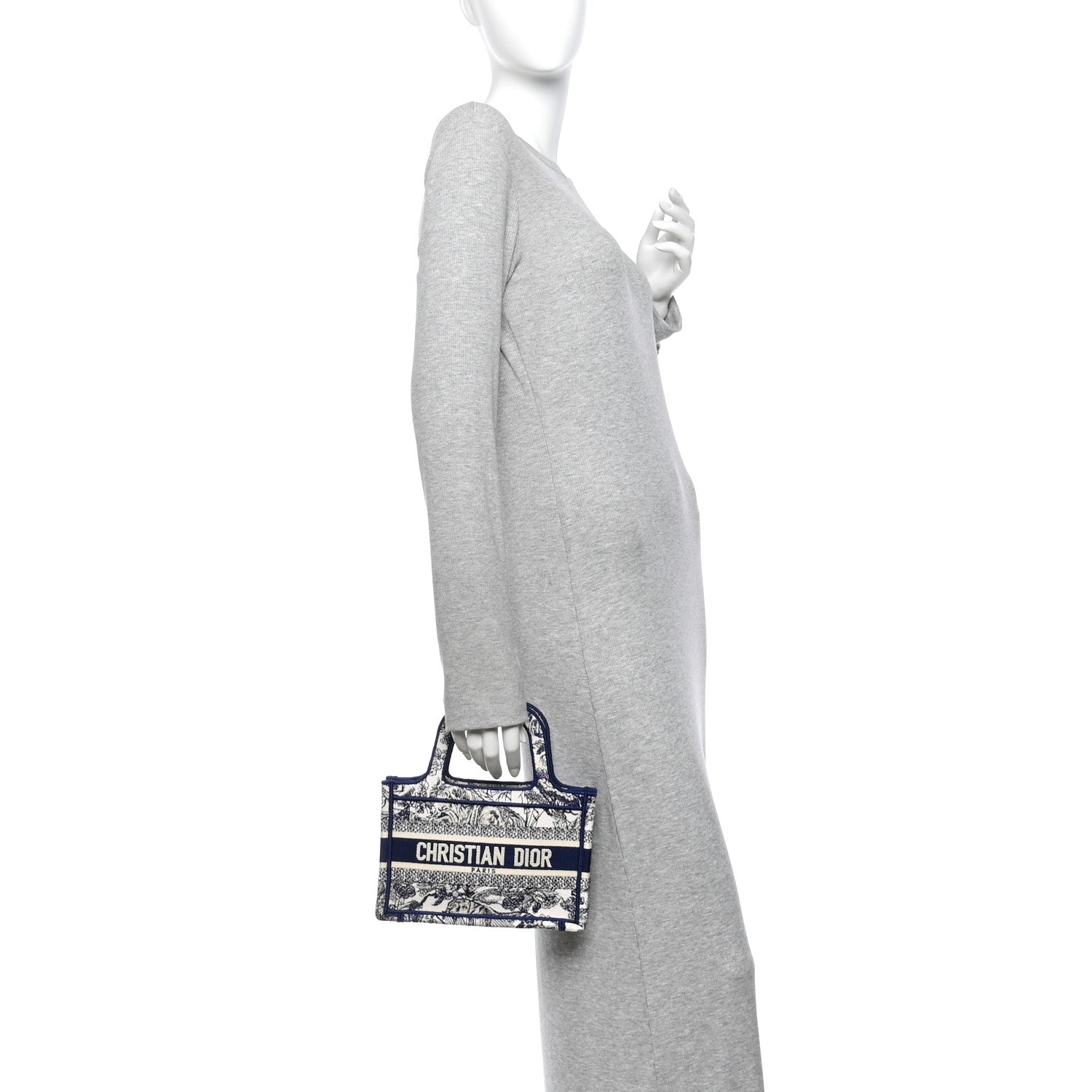 Canvas Embroidered Mini Toile De Jouy Book Tote Blue £¨ Direct shipment via from wholesalehk.shop