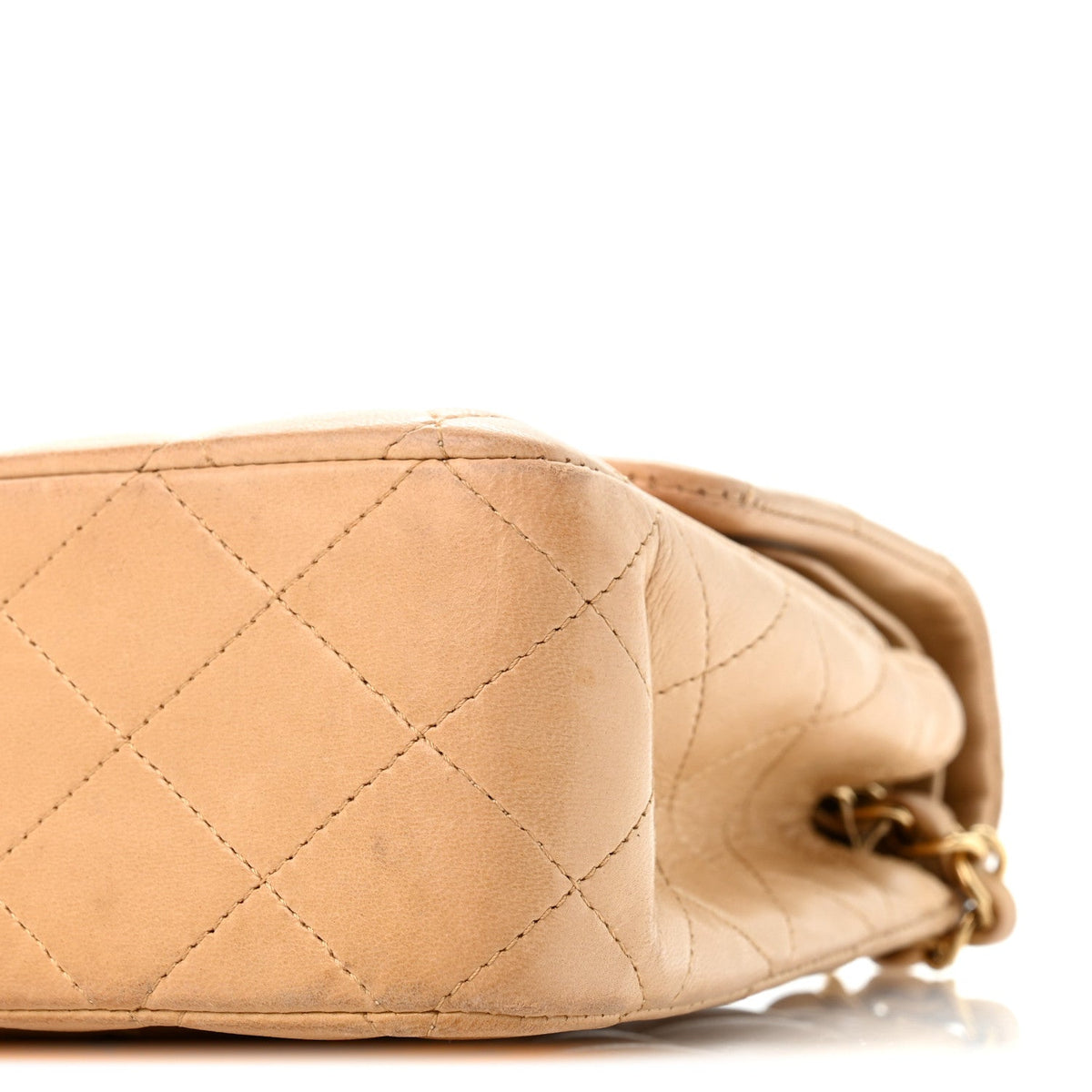 Lambskin Quilted Medium Double Flap Beige wholesalehk.shop