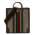 GG Supreme Monogram Web Textured Dollar Calfskin Medium Ophidia Tote Brown wholesalehk.shop