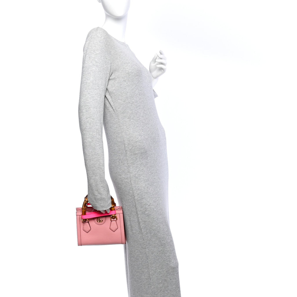 Wonka Grain Calfskin Mini Diana Tote Bag Wild Rose Fuxia Fluo wholesalehk.shop