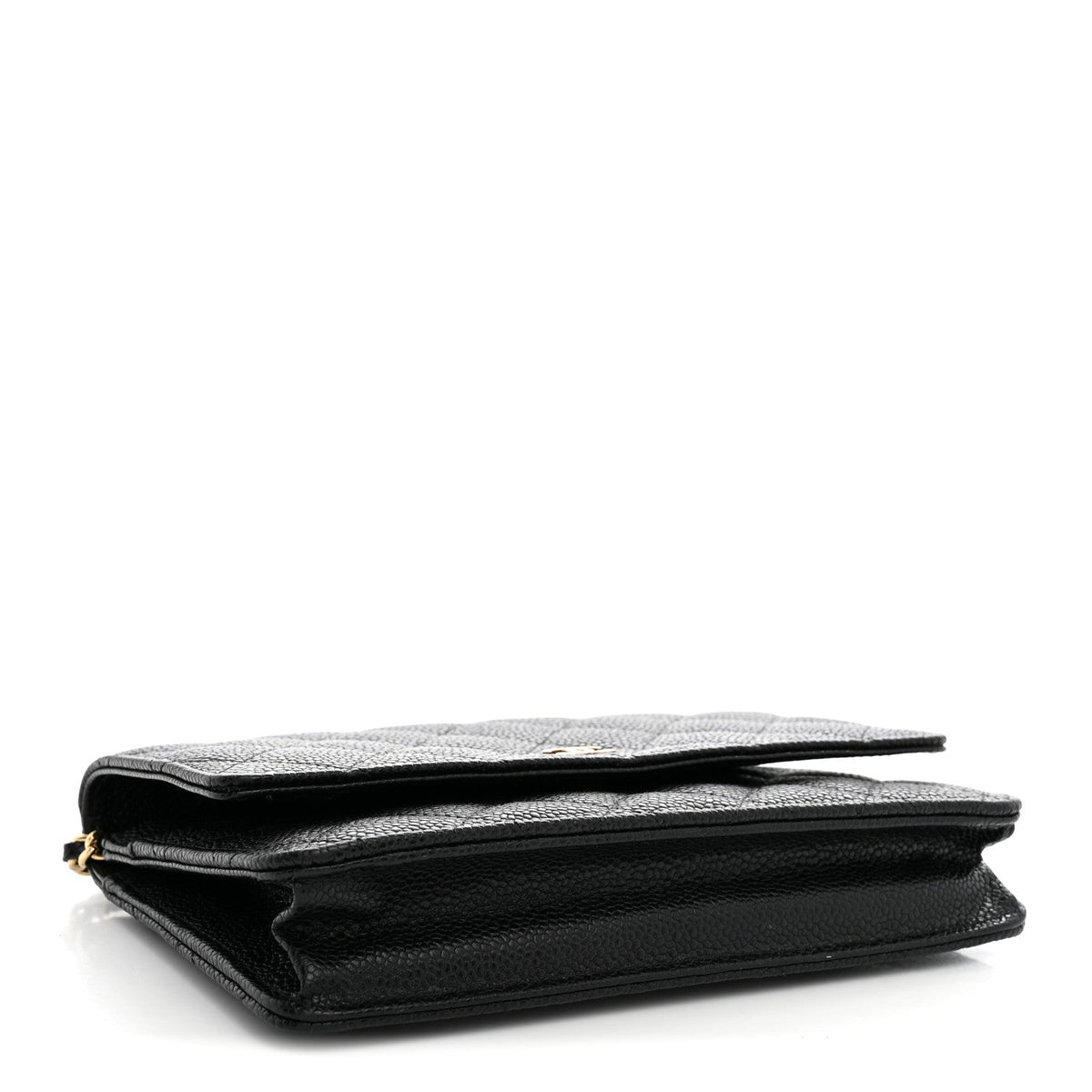 Caviar Quilted Wallet on Chain WOC Black wholesalehk.shop
