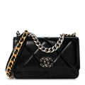 Shiny Crumpled Calfskin Quilted Chanel 19 Wallet On Chain WOC Black wholesalehk.shop