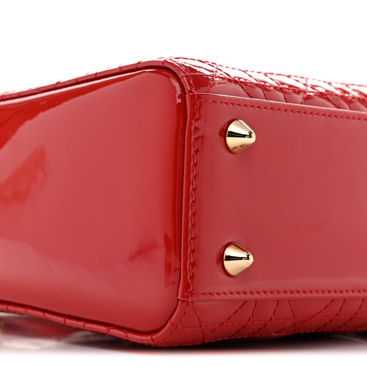 Patent Cannage Small Lady Dior Cherry Red wholesalehk.shop