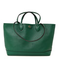 Textured Dollar Calfskin Medium Ophidia Shoulder Tote Bag Green wholesalehk.shop