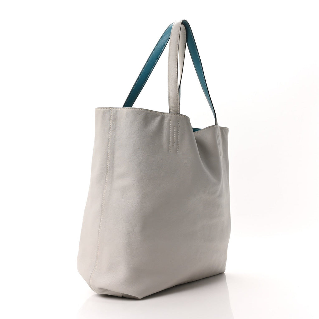 Veau Sikkim Double Sens 36 Reversible Tote Turquoise Gris Perle £¨ Direct shipment via from wholesalehk.shop