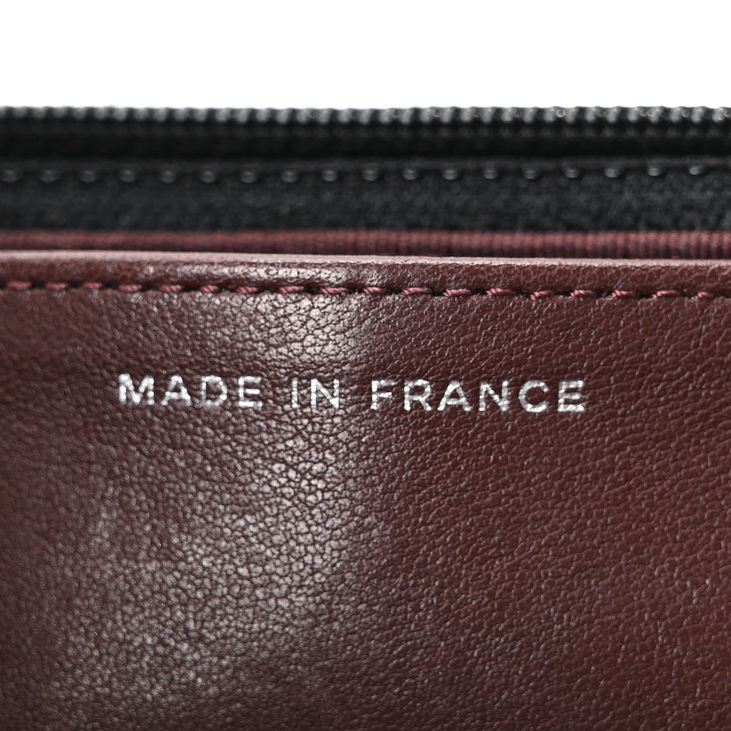 Lambskin Quilted Wallet On Chain WOC Black wholesalehk.shop