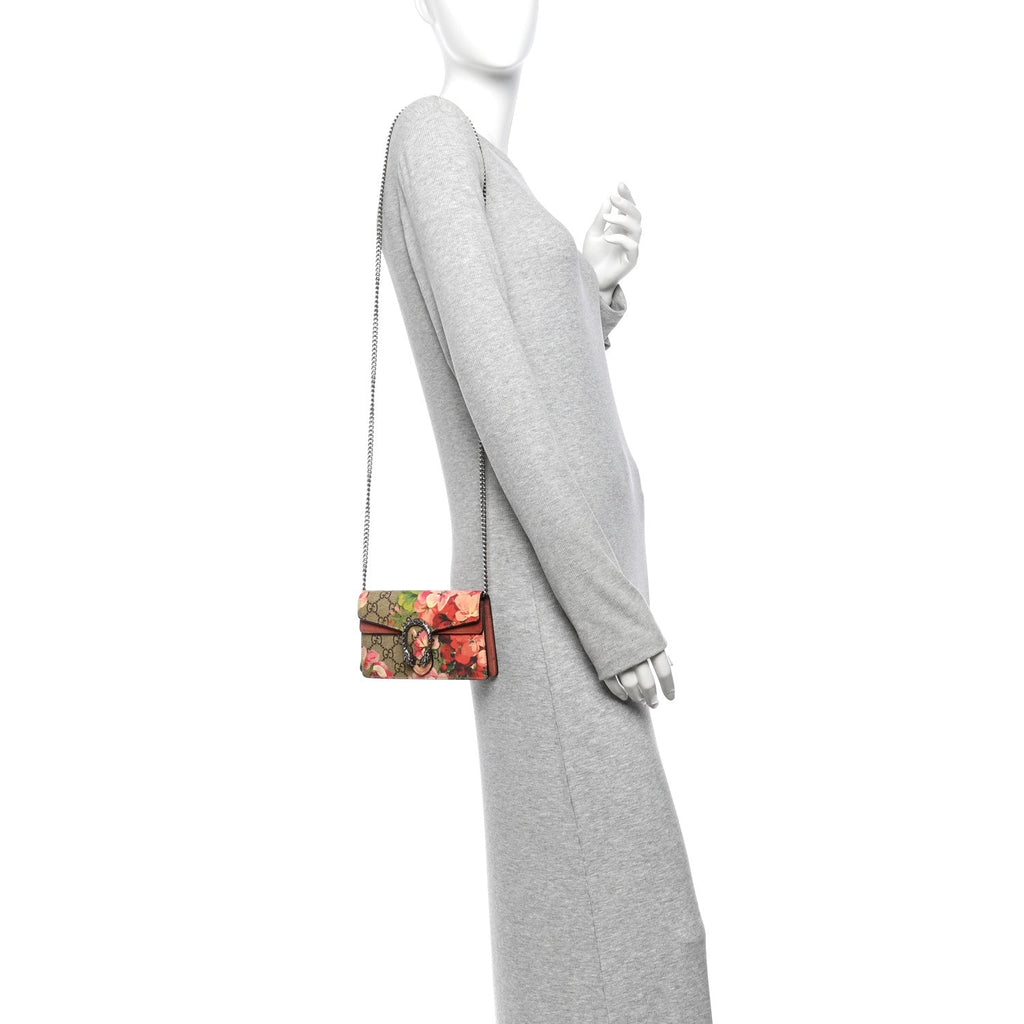 GG Supreme Monogram Blooms Super Mini Dionysus Shoulder Bag Beige Multicolor Dry Rose wholesalehk.shop