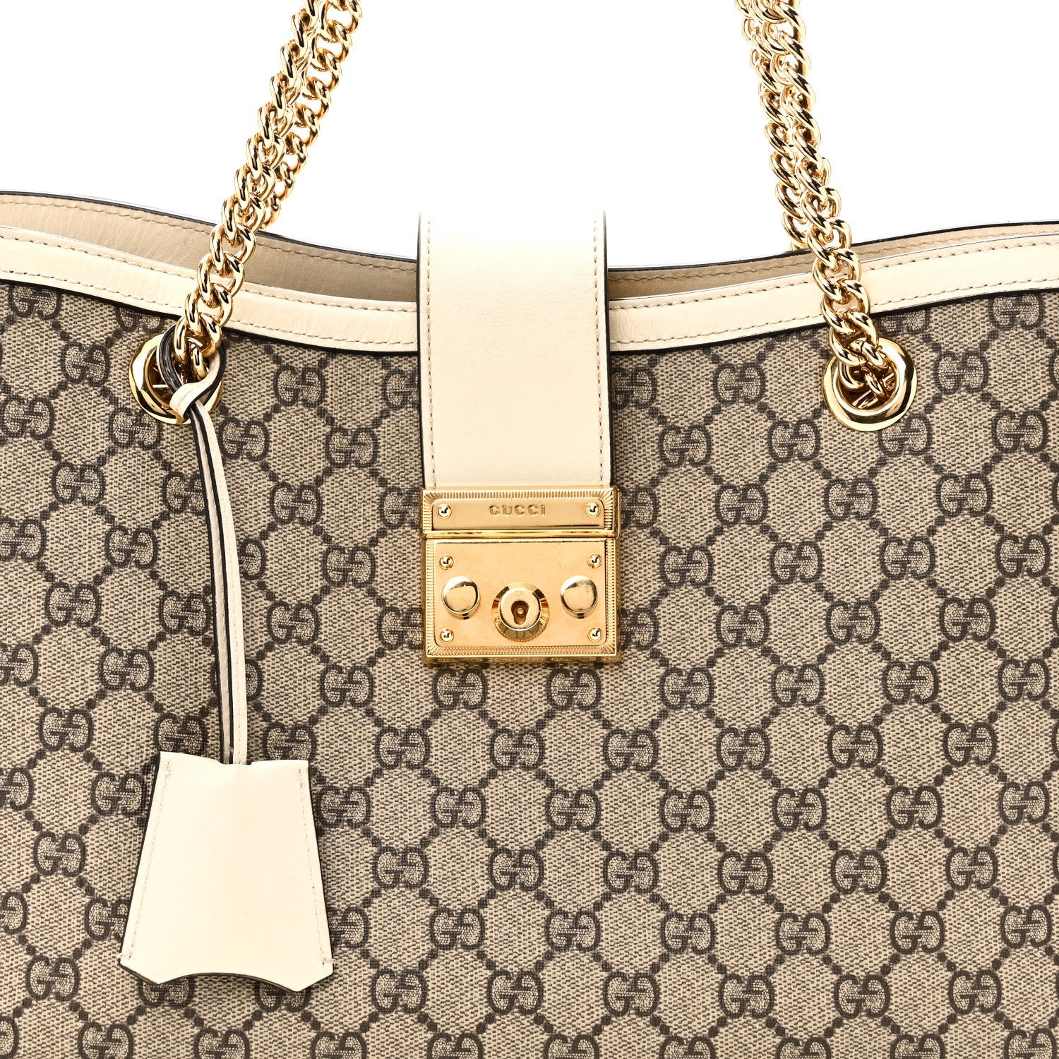 GG Supreme Monogram Medium Padlock Tote White £¨ Direct shipment via from wholesalehk.shop