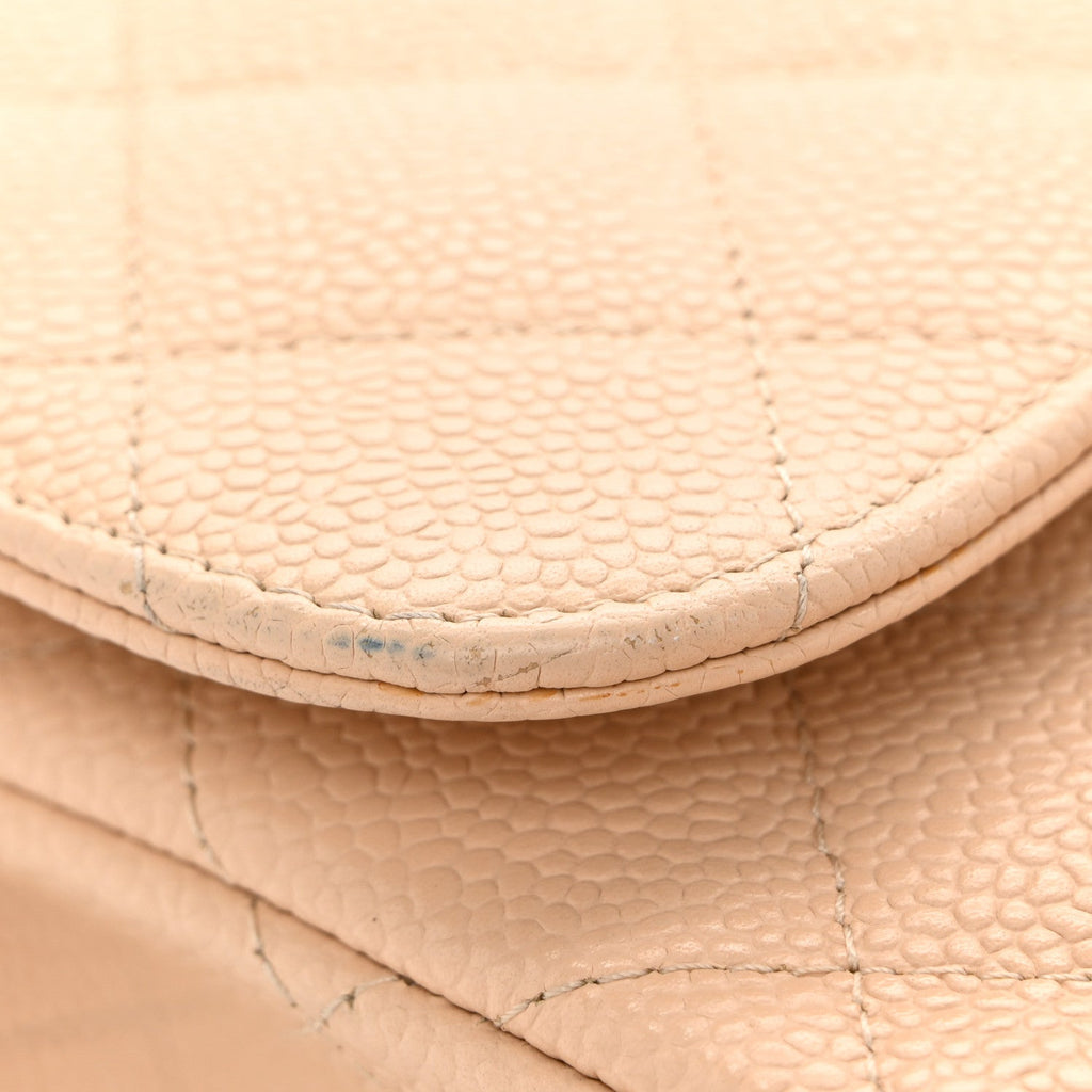 Caviar Quilted Jumbo Double Flap Beige Clair wholesalehk.shop