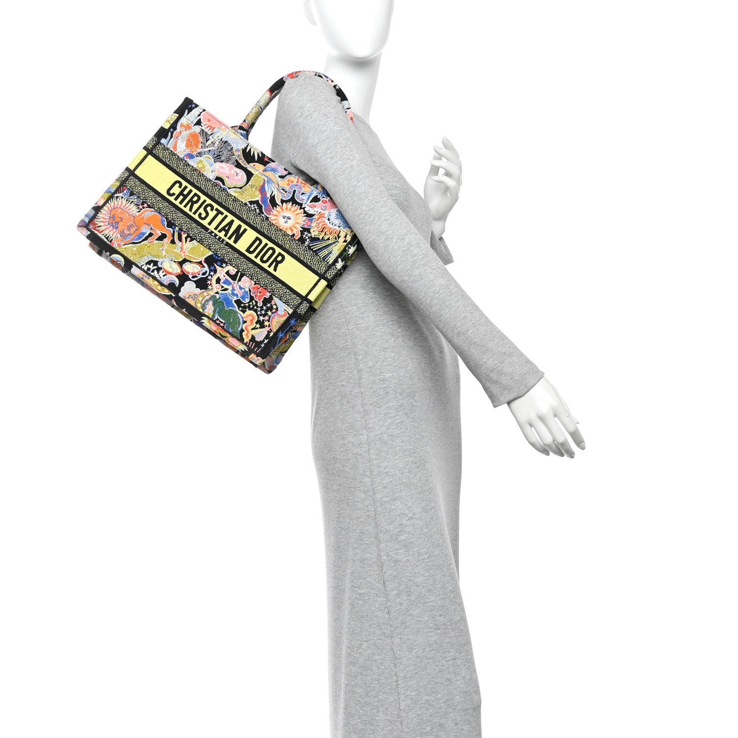 Canvas Zodiac Fantastico Embroidered Medium Book Tote Black Multicolor £¨ Direct shipment via from wholesalehk.shop