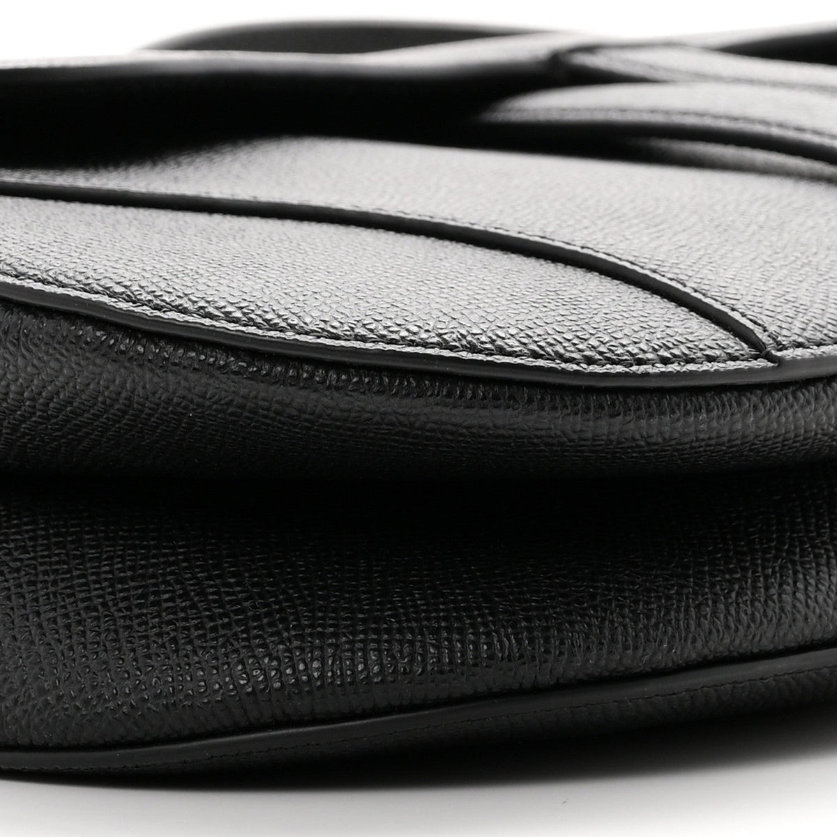 Grained Calfskin Saddle Bag With Strap Black wholesalehk.shop