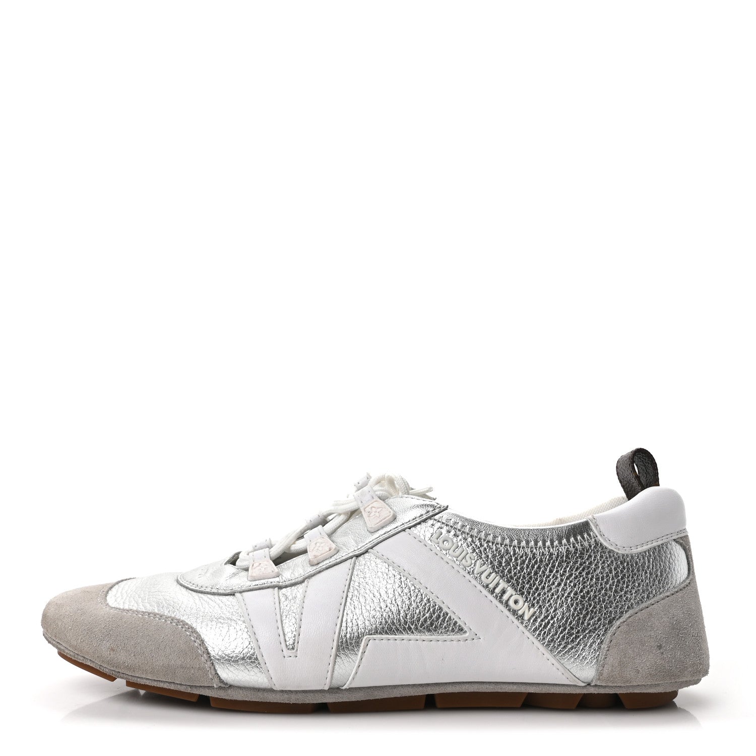Metallic Grained Calfskin Womens LV Sneakerina 38 Silver £¨ Direct shipment via from wholesalehk.shop
