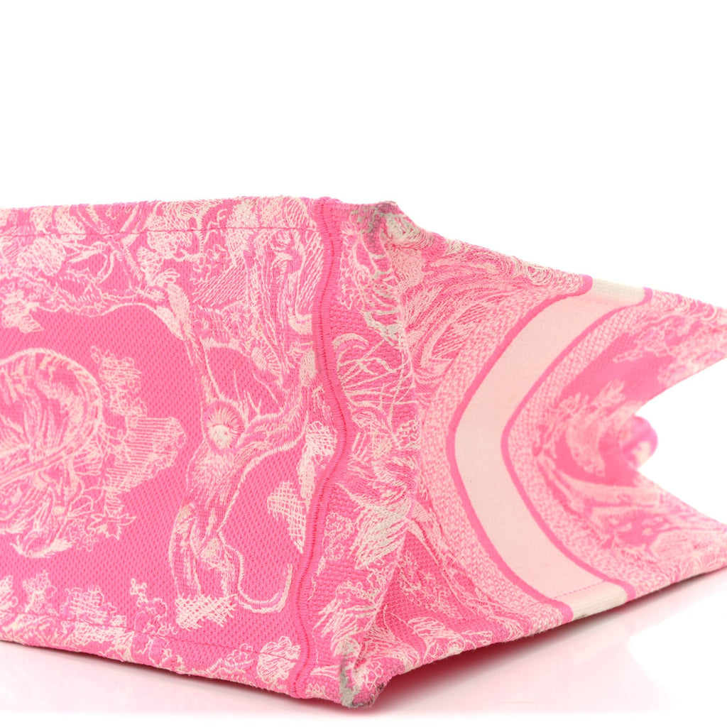 Canvas Embroidered Medium Dioriviera Toile De Jouy Book Tote Fluorescent Pink £¨ Direct shipment via from wholesalehk.shop