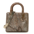 X LEE BUL Treated Calfskin Medium Lady Dior Art Bronze wholesalehk.shop