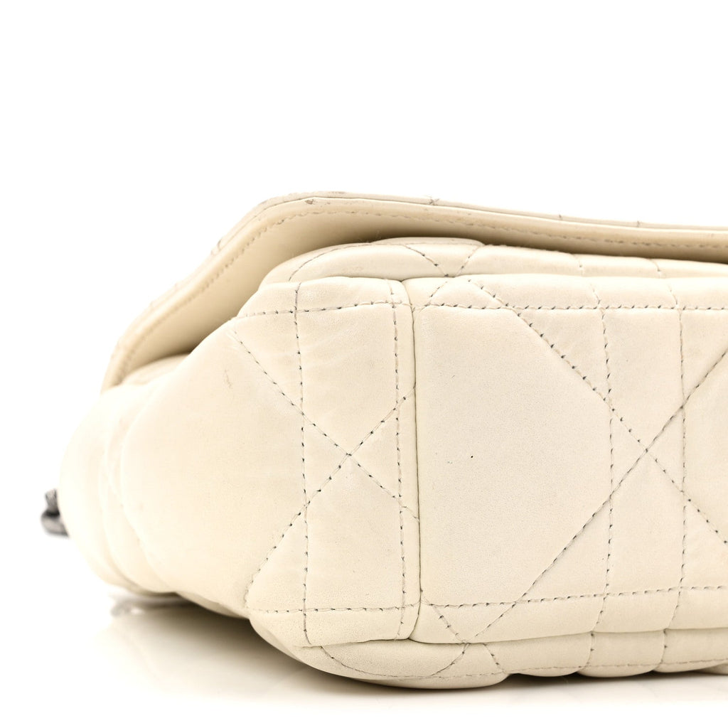 Lambskin Macrocannage Small Dior Caro Bag Ivory wholesalehk.shop