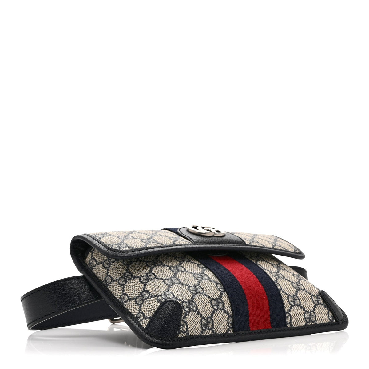 GG Supreme Monogram Web Small Ophidia Belt Bag 90 36 Beige Navy wholesalehk.shop