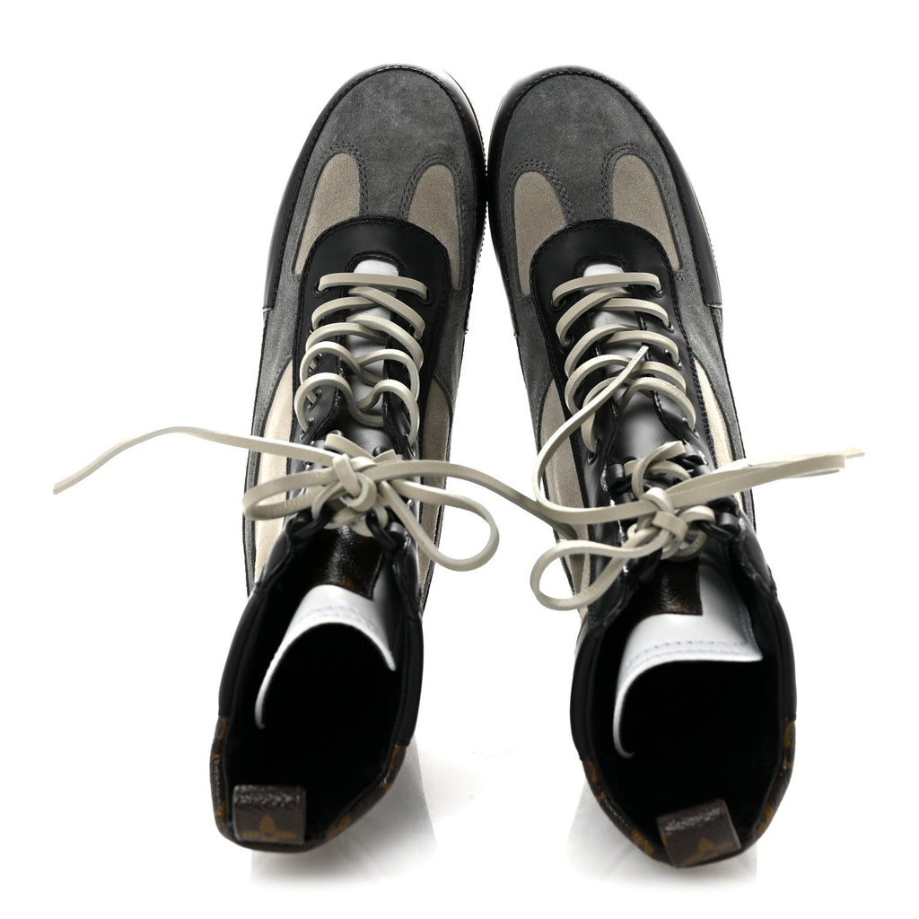 Suede Calfskin Monogram Laureate Platform Desert Boots 40 Grey £¨ Direct shipment via from wholesalehk.shop