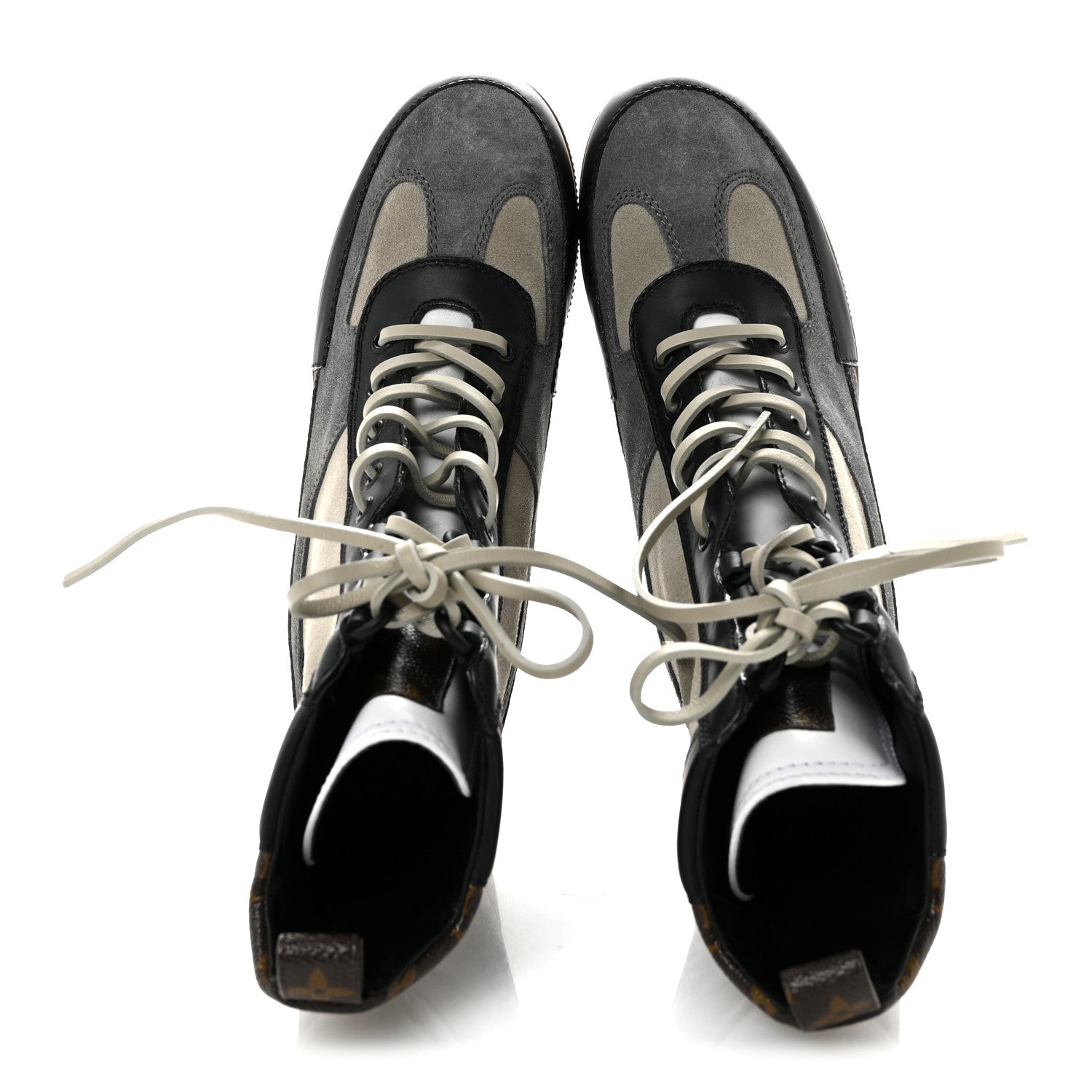 Suede Calfskin Monogram Laureate Platform Desert Boots 40 Grey £¨ Direct shipment via from wholesalehk.shop