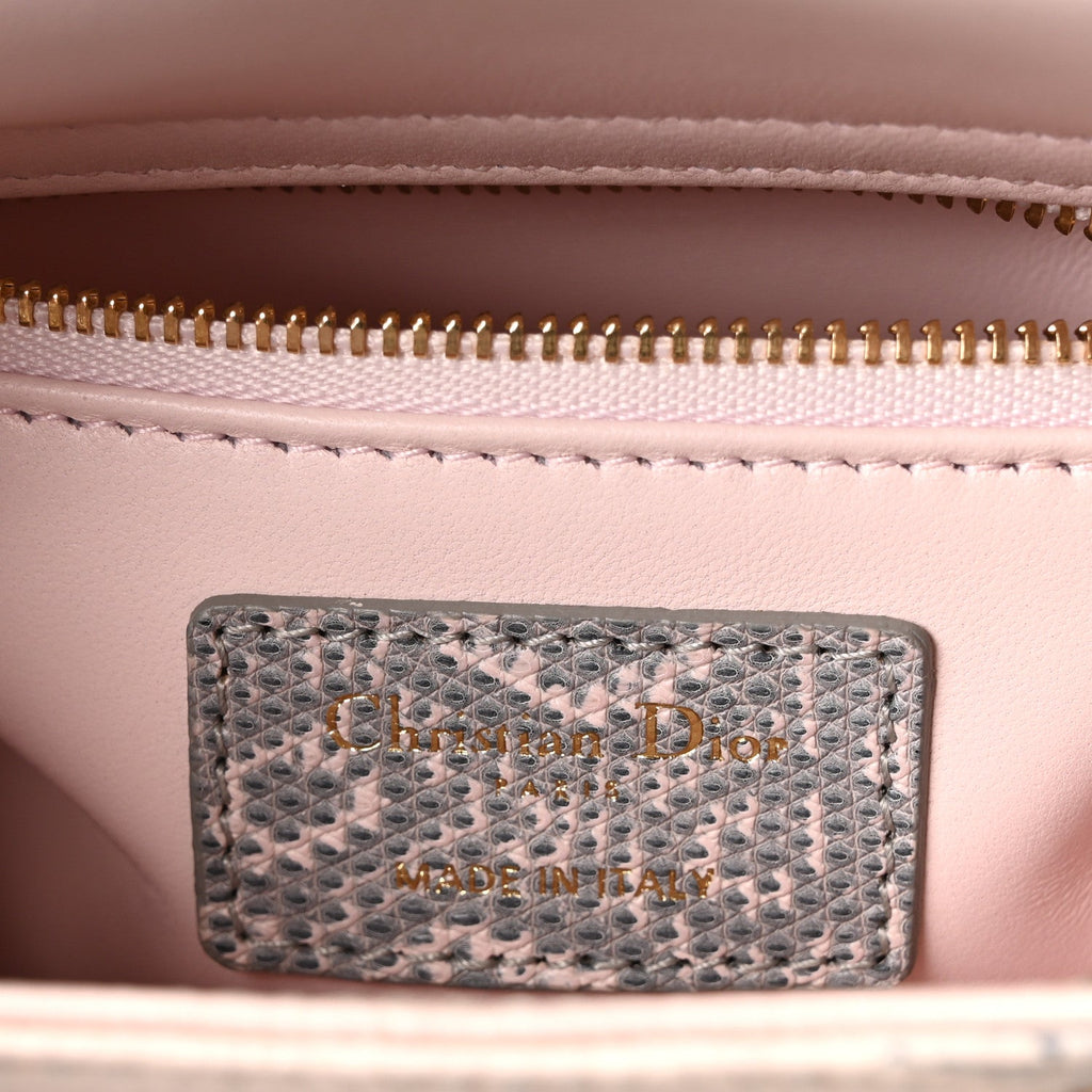 Lizard Ombre Mini Lady Dior Light Pink wholesalehk.shop