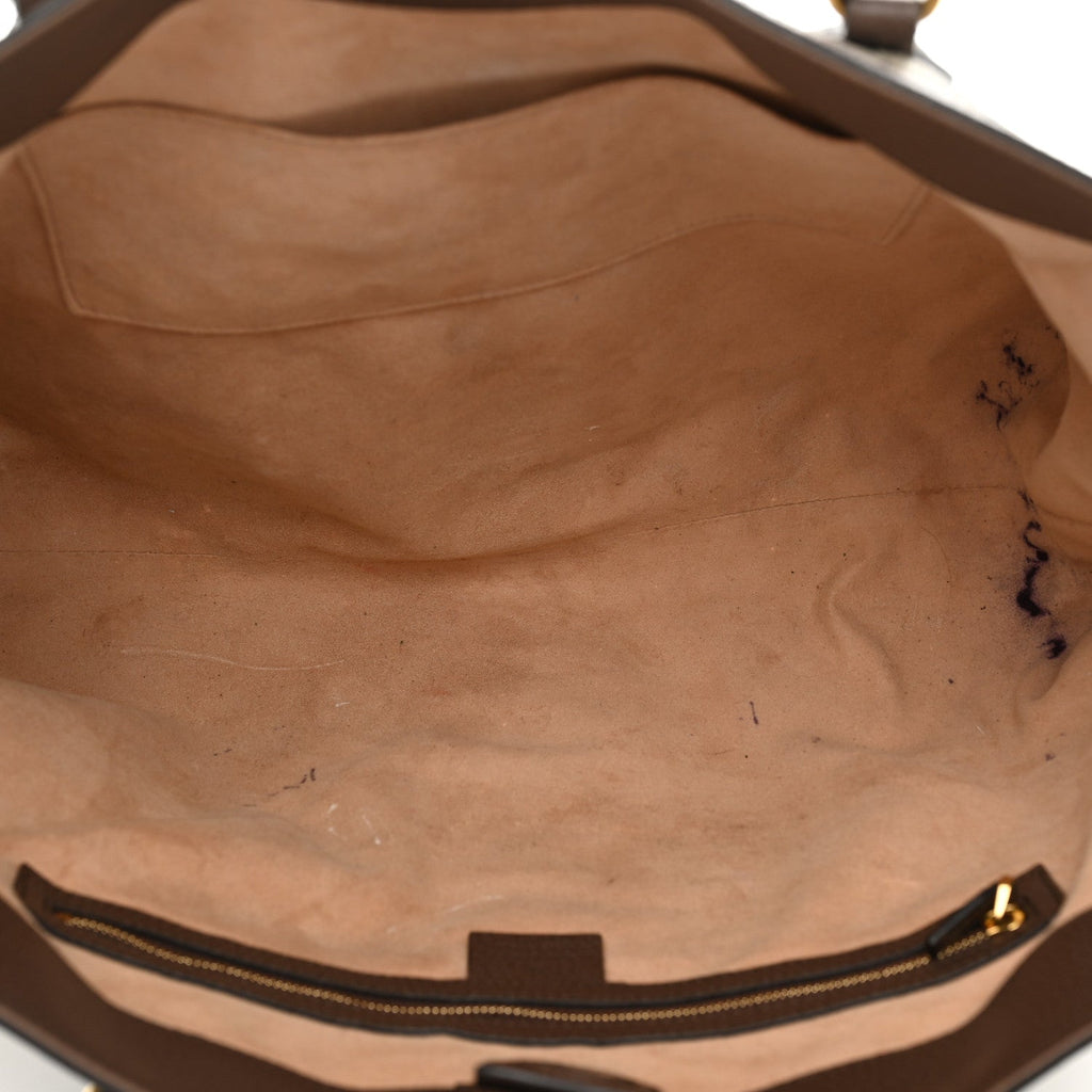 GG Supreme Monogram Medium Ophidia Shopping Tote Brown wholesalehk.shop