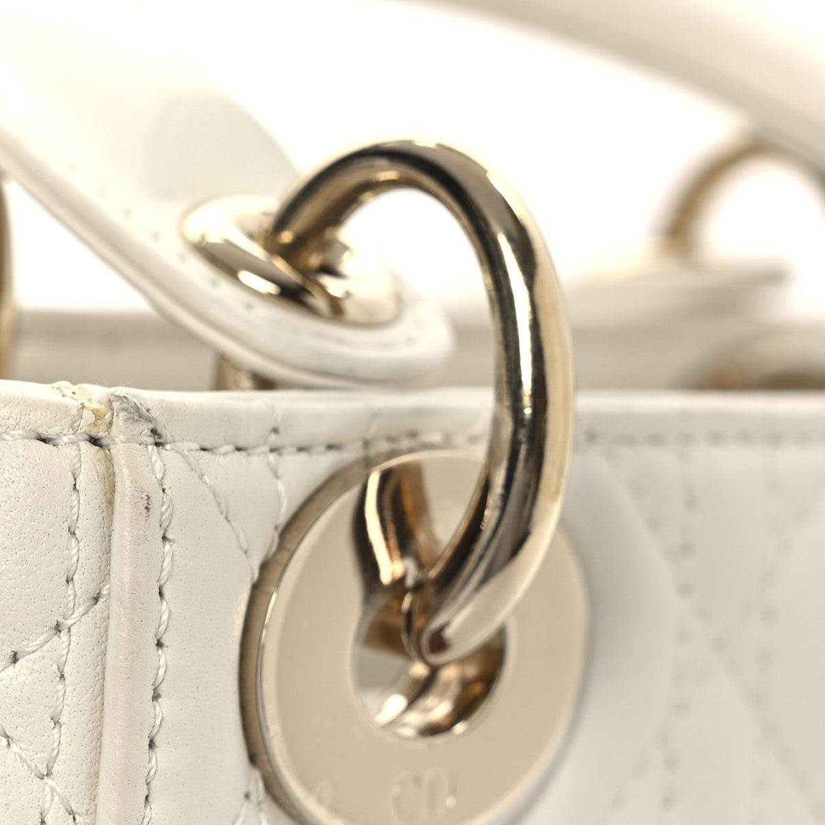 Lambskin Cannage Mini Lady Dior White wholesalehk.shop