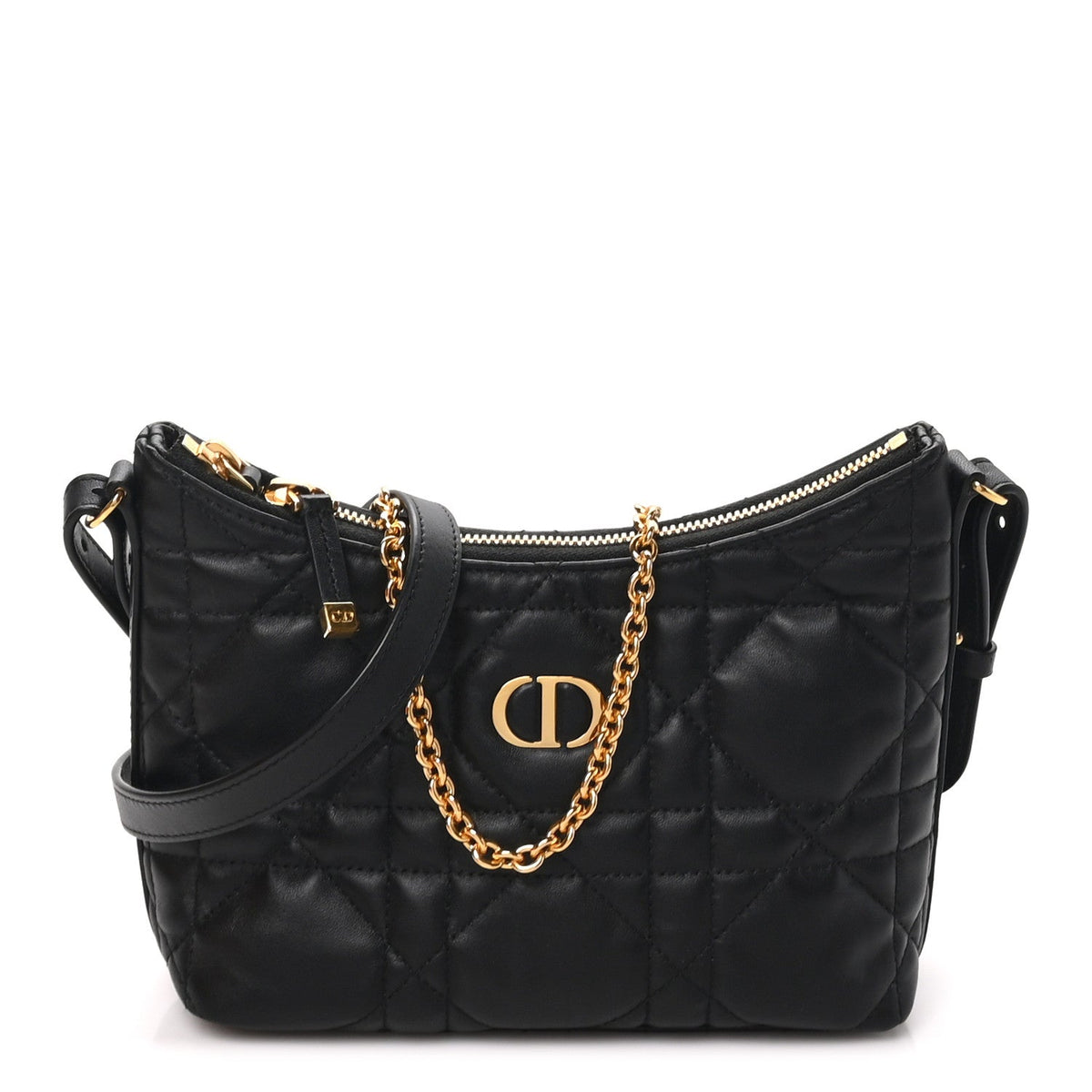 Calfskin Macrocannage Miss Caro Diorling Mini Bag with Chain Black wholesalehk.shop