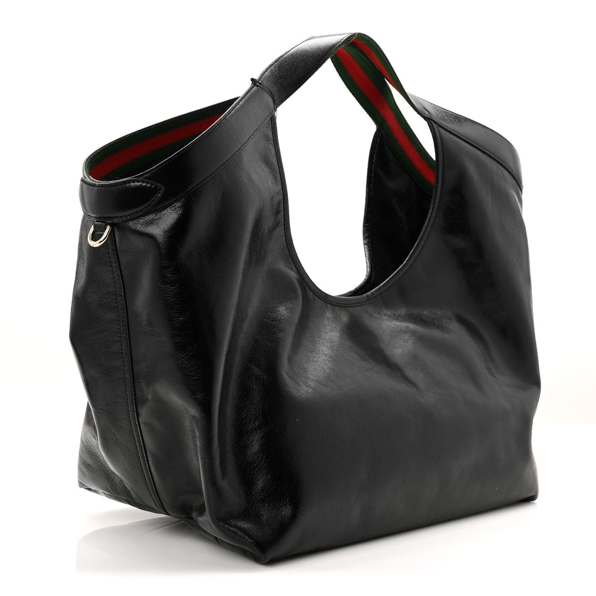 Soft Glossy Calfskin Large Giglio Tote Black wholesalehk.shop