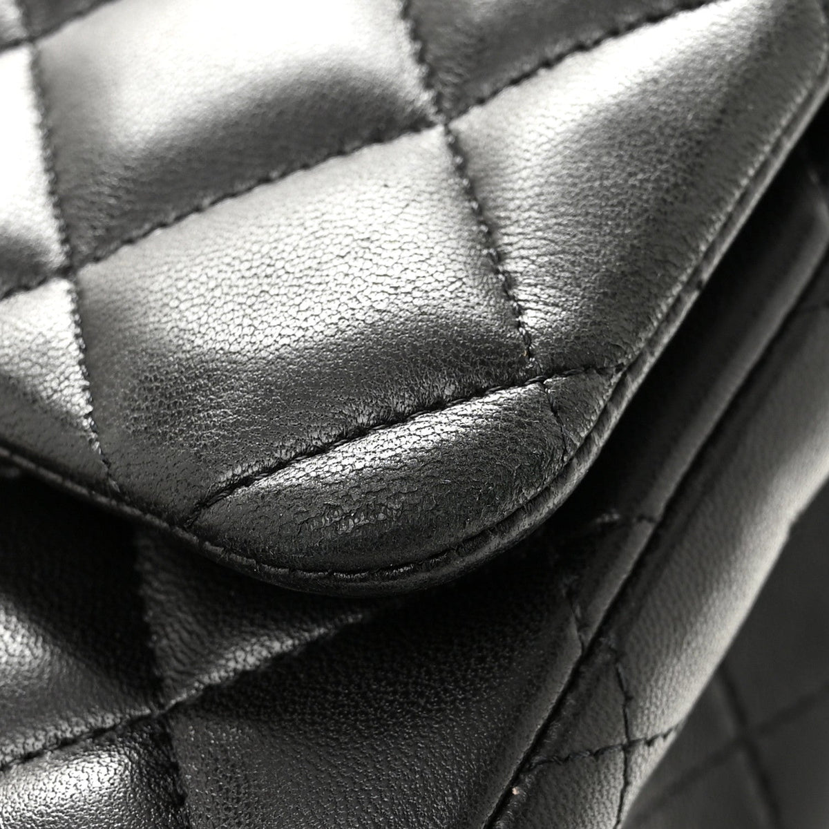 Lambskin Quilted Maxi Double Flap Black wholesalehk.shop