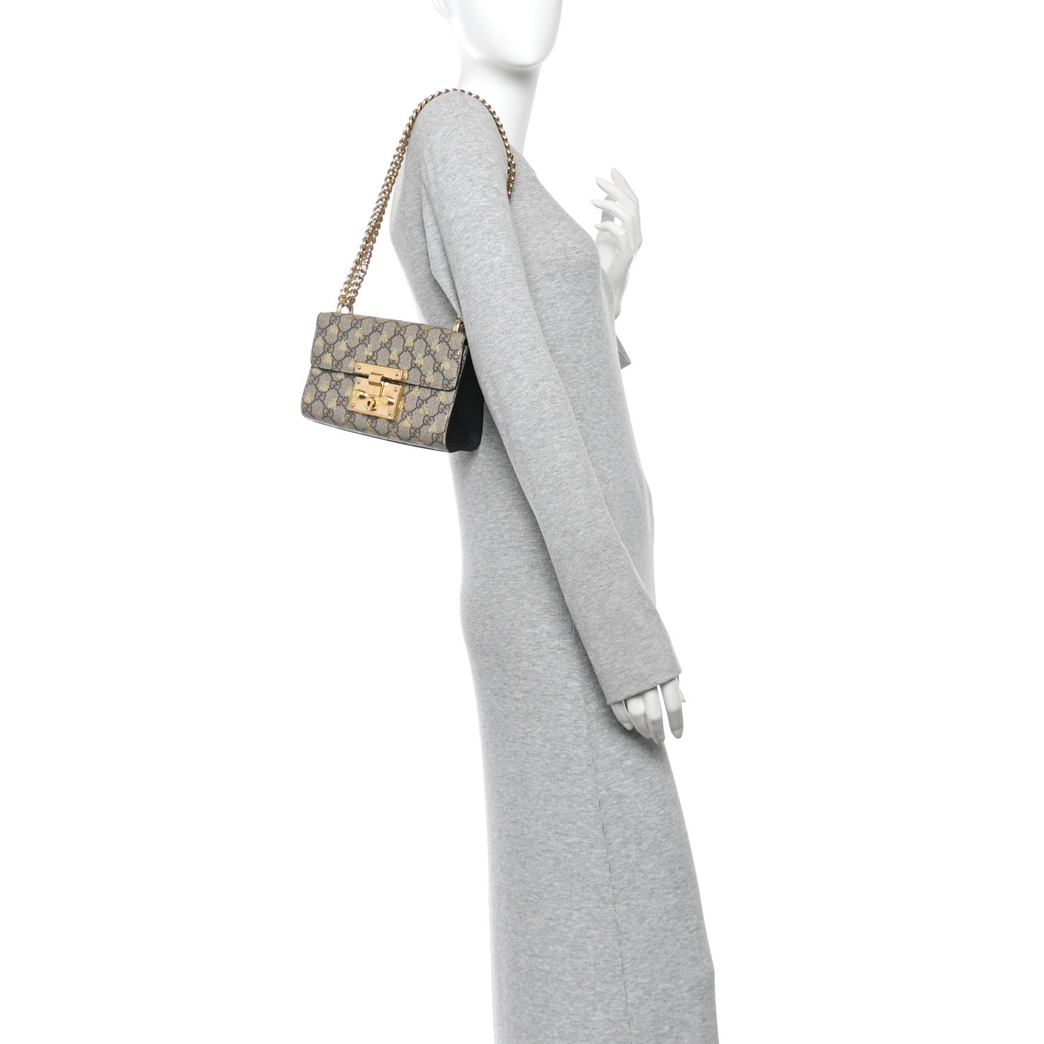 GG Supreme Monogram Bees Small Padlock Shoulder Bag Black £¨ Direct shipment via from wholesalehk.shop