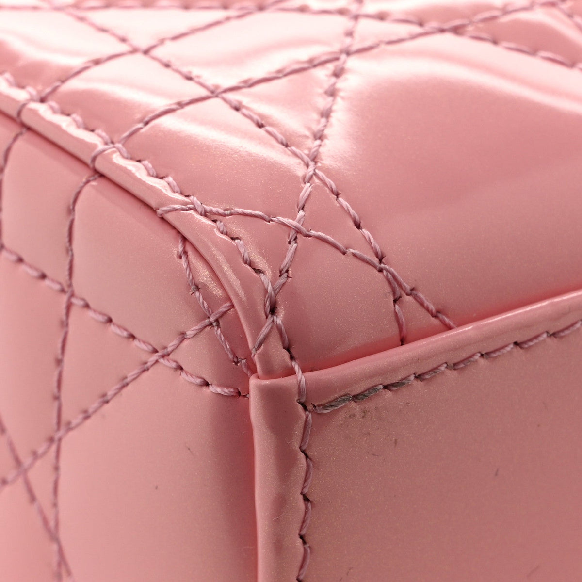 Metallic Lambskin Cannage Small Lady D-Joy Pink wholesalehk.shop
