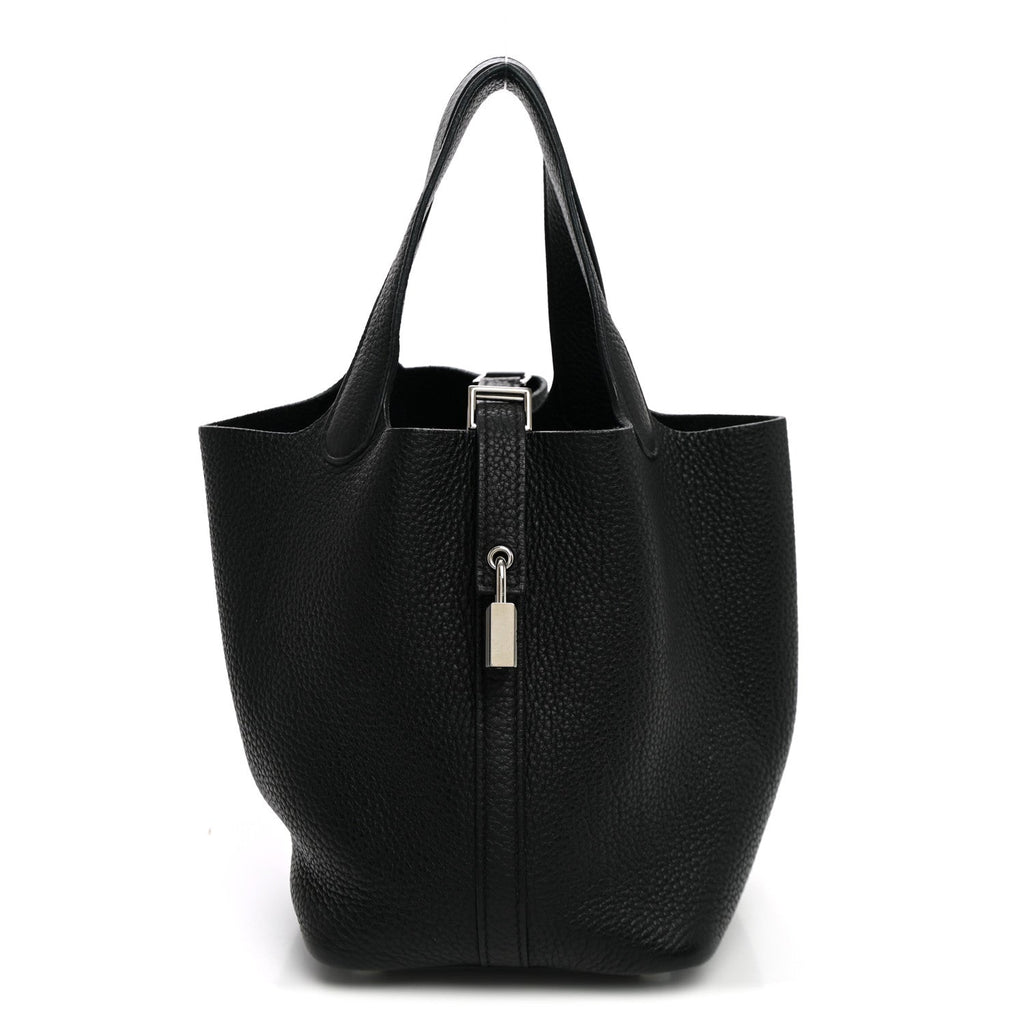 Taurillon Clemence Picotin Lock 18 PM Black £¨ Direct shipment via from wholesalehk.shop