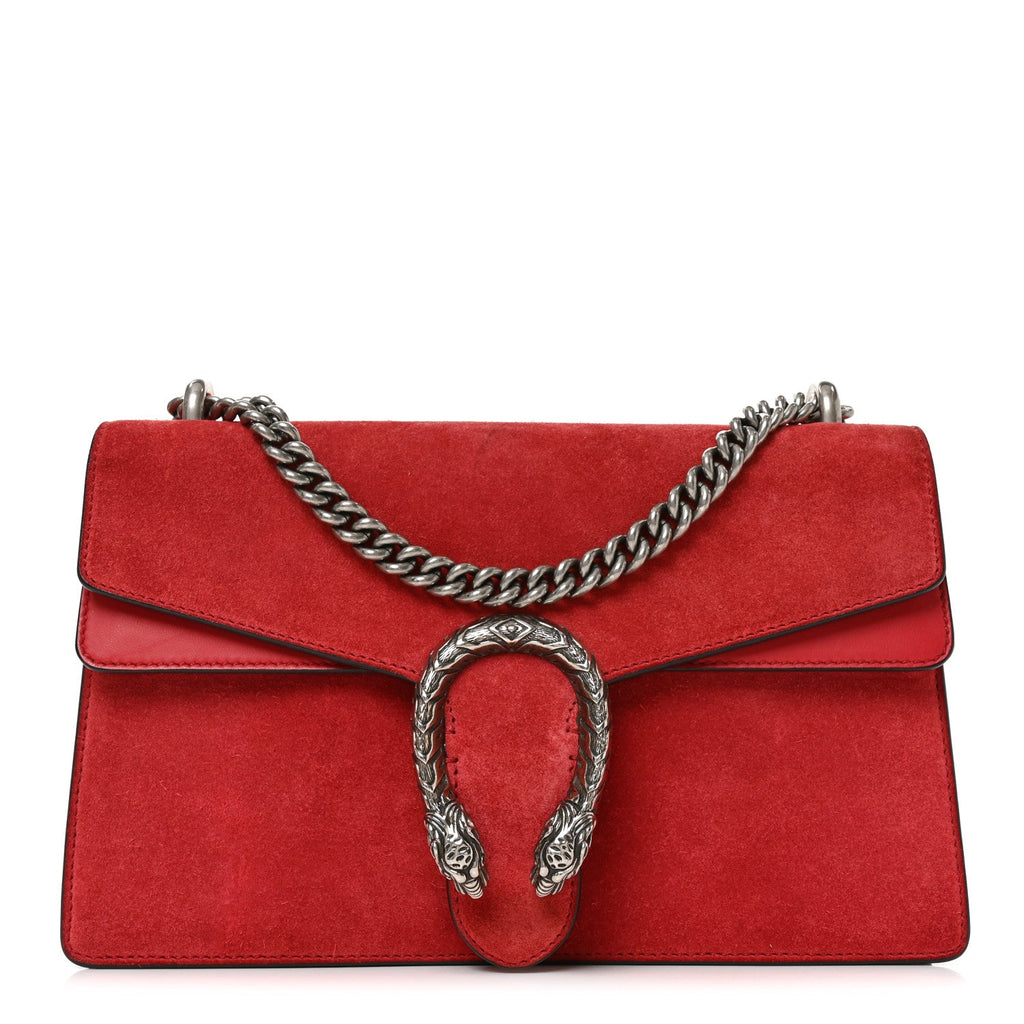 Suede Vitello Velvet Small Dionysus Shoulder Bag Vulcanic Red wholesalehk.shop