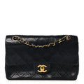 Lambskin Quilted Small Double Flap Black wholesalehk.shop